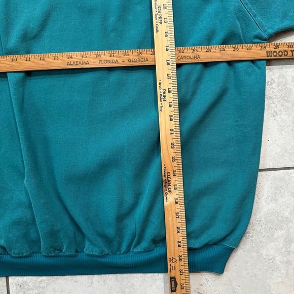 Rare Vintage 80s Osh Kosh Quarter Snap Pullover Sweatshirt Teal Size XL - Picture 7 of 7